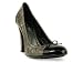 BCBGirls Delta in Black Greystone Rug Pat Tumbled Pearl Patent Size 9.5