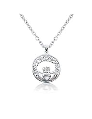 Bling Jewelry Sterling Silver Celtic Knot Claddagh Necklace 18in