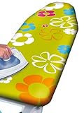 Wenko 1236645500 B�gelbrettbezug Green Flowers - w�scheschonende Schaumstoffpolsterung, Aluminiumbeschichtung, Baumwolle, 130 x 51 cm