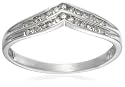 9ct White Gold AMR303121 Ladies 0.16ct Diamond 2 Row Wishbone Ring