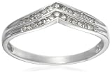 9ct White Gold AMR303121 Ladies 0.16ct Diamond 2 Row Wishbone Ring