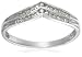 9ct White Gold AMR303121 Ladies 0.16ct Diamond 2 Row Wishbone Ring