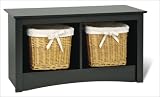 Sonoma Twin Cubbie Bench (Small) in Black Finish By Prepac Furniture