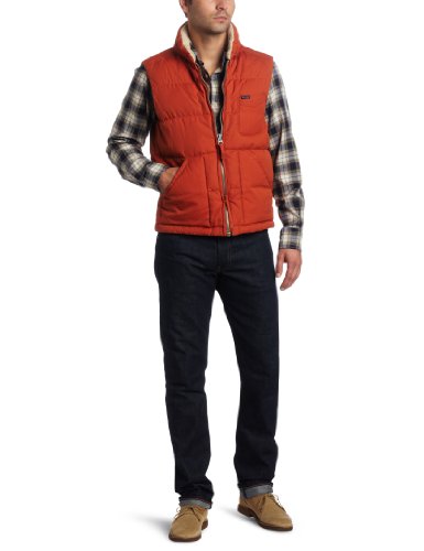 Faconnable Jeans Men's Down Feather Vest, Terracotta, 
