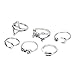 Banggood 6 Pcs Different Geometric Arrow Moon Statement Midi Rings Set Girls Gifts