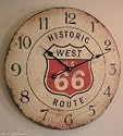 Large 23" Route 66 Wall Clock ~ Vintage Looking