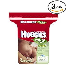 Huggies Natural Care Fragrance Free Baby, 184 Count (Pack of 3): Health &amp; Personal Care