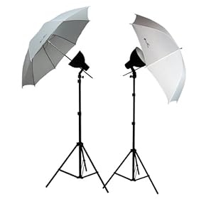 LimoStudio Photo Video Studio Photography 500 Watt Premium 2 x White Reflector Diffuser Umbrella Light Kit 2 x 250 Watt Studio Light Bulb with Reflector Bowl, AGG402