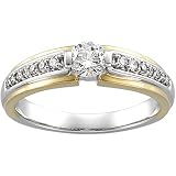 14K Two-Tone Gold Diamond Engagement Ring - 0.50 Ct.