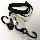 1 x 6 Ratchet Strap Black Nylon Webbing Vinyl Coated S Hooks Each End