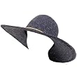 UPF 50+ Sun Beach Hat Light Woven Floppy Ribbon Blue