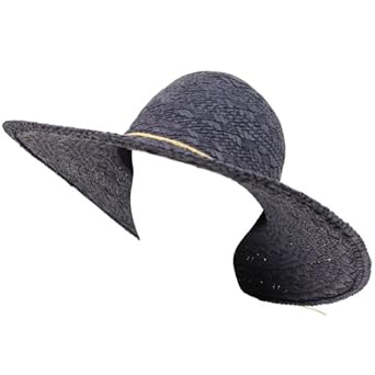 Upf 50+ Sun Beach Hat Light Woven Floppy Ribbon Blue