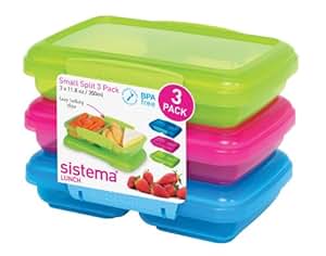 Sistema Vorratsbehälter, unterteilt, 350 ml, 3er-Pack, bunt: Amazon.de