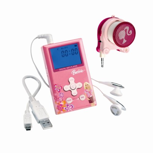 Childrens Toyshop  Third Party New : Lexibook Barbie MP3 Player & Mini Speaker Pack