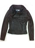 Women's 100 % Real Lamb Leather Asymmetric Zipper Jacket ! (XL)