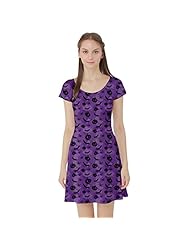 Polyester/Spandex Stretchy Short Sleeves Skater Dress 