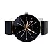 SMTSMT Men's Quartz Dial Clock Leather Wrist Watch-Black