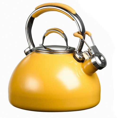 "KitchenAid Gourmet Essentials 2 Quart Porcelain Tea Kettle,  Mustard"
