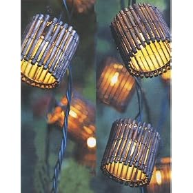 Bamboo Tiki String Lights Set of 10 Dark Bamboo