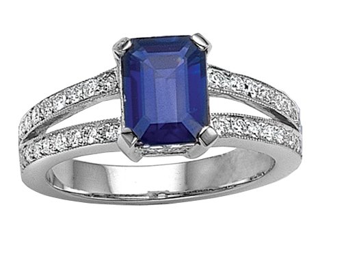 Sapphire Ring in 14 kt White Gold Size 6.5 LIFETIME WARRANTY