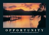 Motivational Dreams Determine Opportunity Art Poster Print - 24" X 36"