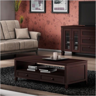 Furnitech 54 inch Traditional coffee table , Wenge Finish