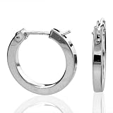 Sterling Silver 3mm 4-sided Hoop Earrings