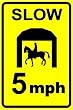 SLOW BARN STABLE 5mph speed limit sign