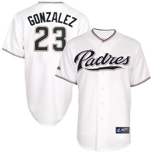 Adrian Gonzalez Jersey: Adult 2010 Majestic Home White Replica #23 San Diego Padres Jersey
