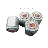 AGT Aluminum Silver Valve Caps Tire Cap Stem for Cadillac Wheels (Pack of 4) by AGT