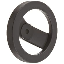 2 Spoked Black Powder Coated Aluminum Dished Hand Wheel without Handle, 5" Diameter, 3/8" Hole Diameter (Pack of 1)