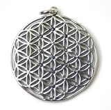 Spiritual Jewelry- Flower of Life- Tree of Life, Pendant with Blue Sapphires, Silver