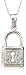 $159.99 - 14k White Gold Diamond Lock Pendant