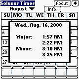 Solunar Times downloadable Software
