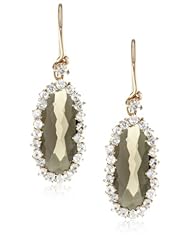 Kalan by Suzanne Kalan Oval Smokey Quartz Wire Drop Earrings