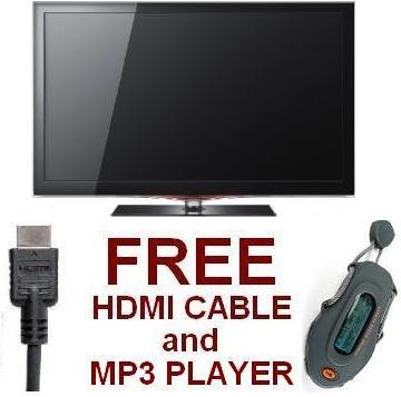 Samsung LN55C650 55-Inch 1080p 120 Hz LCD HDTV (Black) - FREE HDMI Cable + FREE MP3 Player