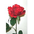 Artificial Silk Medium Rose Single Stem - 65cm, Red, Medium
