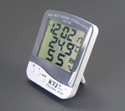 Incutex LCD Hygrometer mit Kalender, Multifunktions – Wetterstation, Hygro, Thermo – clock, Uhr, Thermometer, Temperatur, Kalenderfunktion, °C und °F Anzeige, indoor clock with thermometer and hygrometer, Luftfeuchtigkeit messen,