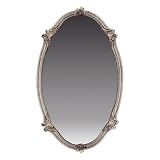 Quoizel Lombard 35-Inch Large Mirror, Statuary Silver Finish