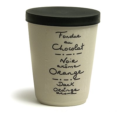 Aux Anysetiers du Roy Dark Chocolate Orange Fondue for Four in Pottery Crock - 7oz by Aux Anysetiers du Roy