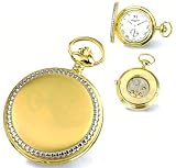 Pocket Watch - Charles Hubert Chrome & 14k Gold Plated Open Back Pocket Watch - B000AYLBGI