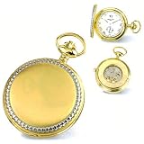 Pocket Watch - Charles Hubert Chrome and 14k Gold Plated Open Back Pocket Watch by Goldfinger