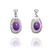 Look East Double Oval Clip On Earrings - Purple