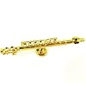 Gold Tone Flute Woodwind Band Refrigerator Magnet Gift