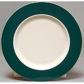 Mayer China (American) 10.75 Inch Dinner Plate - Green Trim by Mayer China