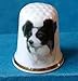 Porcelain China Collectable Thimble -- Border Collie Dog