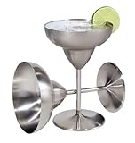 Oggi 12-Ounce Stainless Steel Margarita Goblets, Set of 2