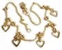 Drop Heart Bead/Cable Ankle Bracelet - JewelryWeb