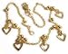 14k Drop Heart Bead/Cable Ankle Bracelet