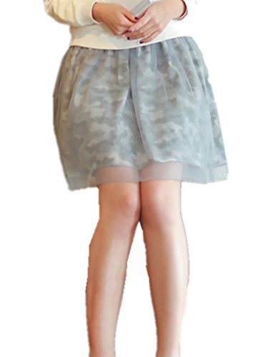 レディース春 ふんわりシフォン迷彩柄フレアースカート 女の子カワイイ迷彩 靴下付のセット商品